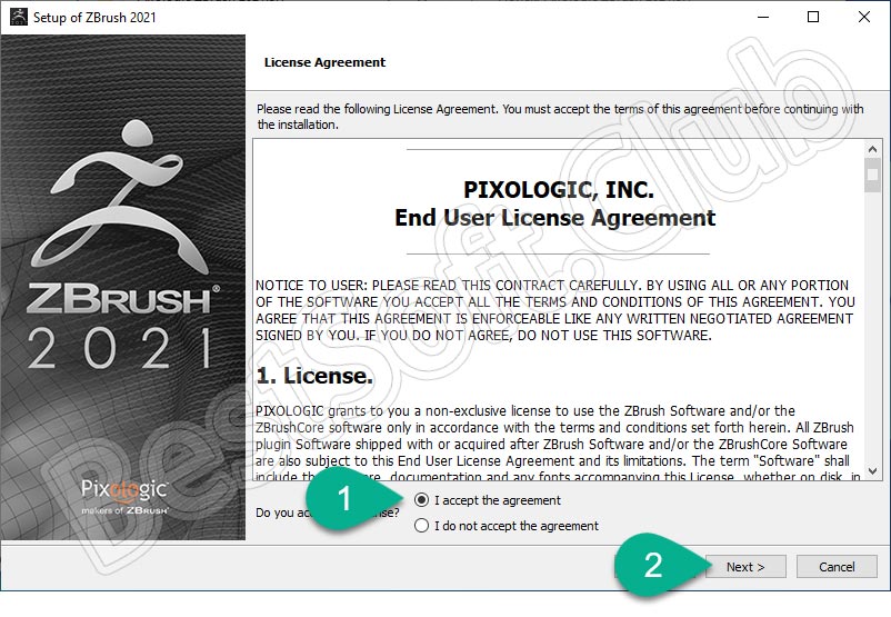 Лицензионное соглашение Pixologic ZBrush