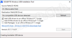 Утилита GIGABYTE Windows USB Installation Tool 32/64 Bit скачать