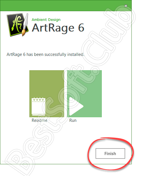 Завершение установки ArtRage