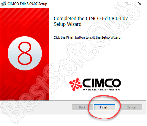Завершение установки CIMCO Edit