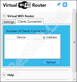 Работа с приложением Virtual WiFi Router