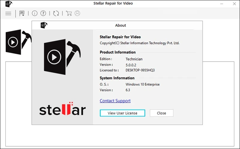 Интерфейс Stellar Repair for Video